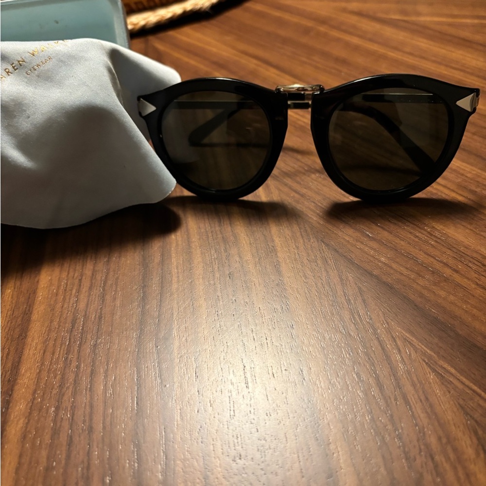 Karen Walker Black Round Sunglasses